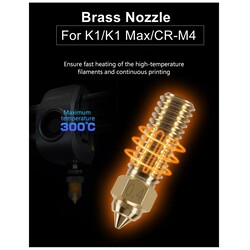 0.2mm Creality K1, K1 Max, CR-M4 Pirinç Nozzle - Thumbnail