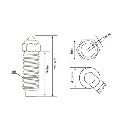 0.2mm Elegoo Neptune 4 Plus / Neptune 4 Max Pirinç Nozzle