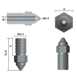 0.2mm High-Speed Nozzle - Ender-3 V3 SE - Thumbnail
