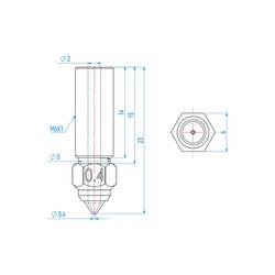 0.2mm Krom Zirkonyum Bakır Creality K1, K1 Max, CR-M4 Nozzle - Thumbnail