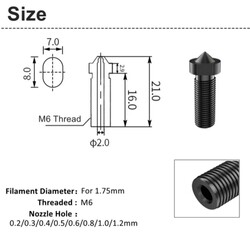 0.4mm E3D Volcano Sertleştirilmiş Çelik Nozzle - 1.75mm - Thumbnail