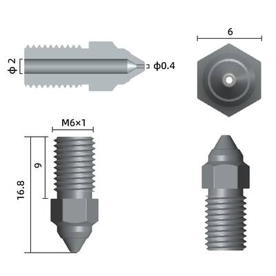 0.4mm High-Speed Nozzle - Ender-3 V3 SE, Ender 5 S1 Uyumlu