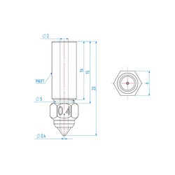 1.2mm Creality K1, K1 Max, CR-M4 Pirinç Nozzle - Thumbnail