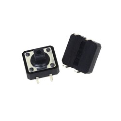 12x12x7.3mm Siyah Push-Tact Buton - 4 Pin - Thumbnail