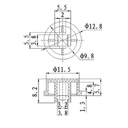 12x12x7.3mm Tact-Push Buton Kapağı - Yeşil - Thumbnail