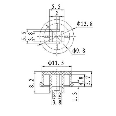 12x12x7.3mm Tact-Push Buton Kapağı - Yeşil