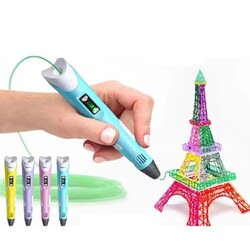 3D Kalem - Pen - Mavi - Full Set - Thumbnail