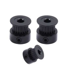 3D Yazıcı/CNC 16 Diş GT2-6mm Kasnak - 5mm Şaft Çapı - Siyah - Thumbnail