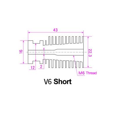 3D Yazıcı E3D V6 Direct Alüminyum Soğutucu Gövde(Radyatör) -1.75mm