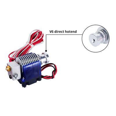 3D Yazıcı E3D V6 Direct J Head Hotend Seti - Fanlı - 12V/40W