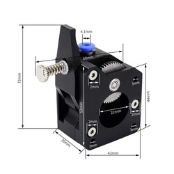 3D Yazıcı Metal BMG Extruder Seti - Sağ El - Çift Dişli - 1.75mm - Thumbnail