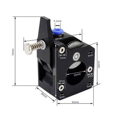 3D Yazıcı Metal BMG Extruder Seti - Sağ El - Çift Dişli - 1.75mm