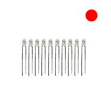 3mm Kırmızı Şeffaf Led (10 lu paket)