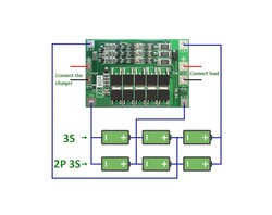 3S 60A BMS 18650 Lityum Pil Şarj Koruma Devresi Balanslı Versiyon - 12.6V - Thumbnail