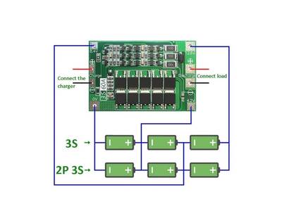 3S 60A BMS 18650 Lityum Pil Şarj Koruma Devresi Balanslı Versiyon - 12.6V