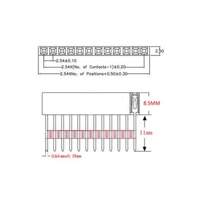 1x4 Pin 11mm Uzun Bacak Dişi Header