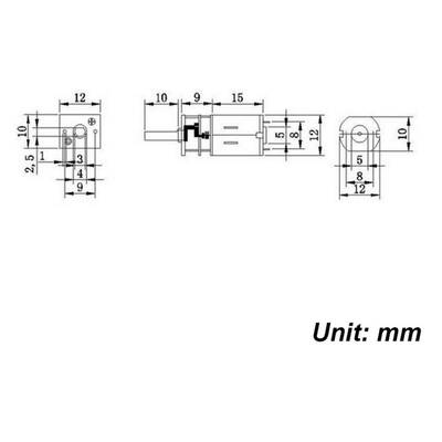 6V 12mm 2000 RPM Redüktörlü N20 Mikro DC Motor