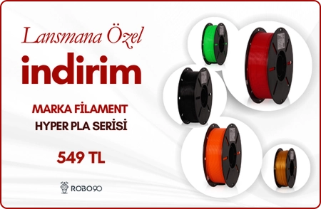Marka Filament Hyper PLA Serisi filamentler şimdi kampanya fiyatıyla Robo90'da satışta!