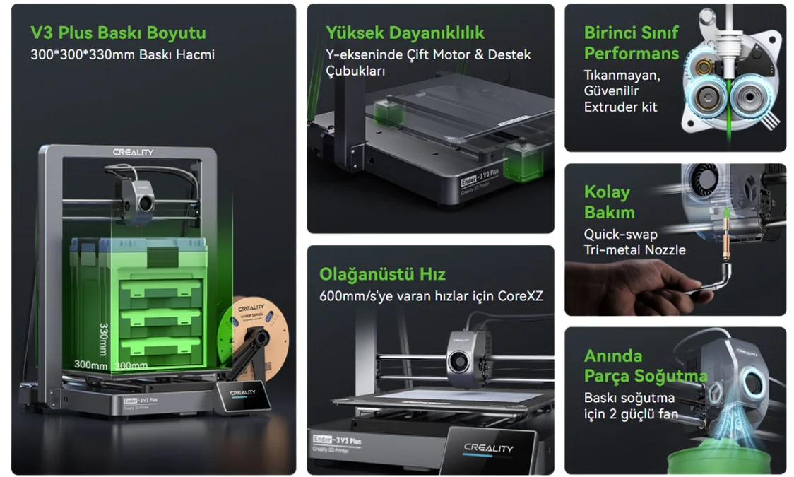 Creality Ender 3 V3 3D Yazıcı 3D Printer Detayları