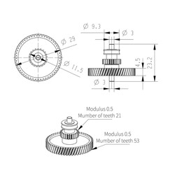 Bambu Lab X1-P1P-P1S serisi Extruder Dişli Seti - Thumbnail