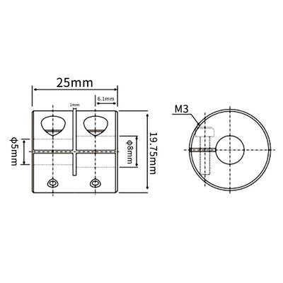 Creality 5x8mm Rigid Kaplin - 3D Yazıcı/CNC Uyumlu