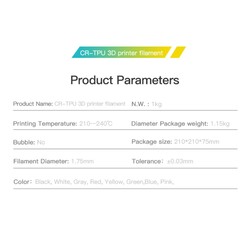 Creality CR-TPU Filament Kırmızı 1.75mm 1kg - Thumbnail