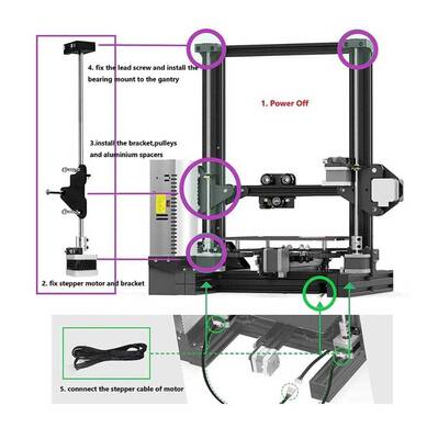 Creality Ender 3 Çift Z Ekseni Upgrade Kiti