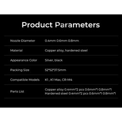 Creality K1 - K1 Max - 8'li Nozzle Seti - Orijinal - Thumbnail