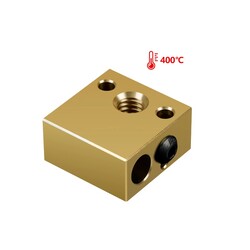 Creality MK8-CR10 Isıtıcı Blok - 20x20x10mm - 400°C - Brass - Thumbnail