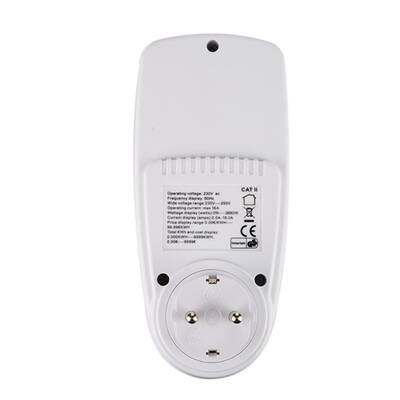 Dijital Wattmetre - Priz Tipi - Elektrik Tüketimi Ölçer - 220V-16A