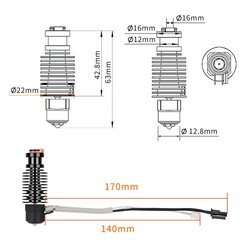 E3D CHC-V6 Radyatör Seramik Full Kit - 24V 50W - Thumbnail