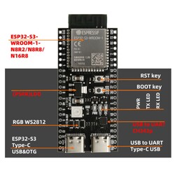 ESP32-S3-DevKitC-1 N16R8 WiFi ve Bluetooth Geliştirme Kartı - Thumbnail