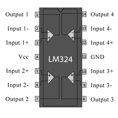 LM324N 5mA 5mV OpAmp Entegresi DIP14