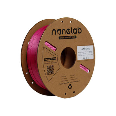 Nanelab Çift Renkli Silk PLA Filament - Siyah-Gül Kırmızısı - 1.75mm - 1Kg