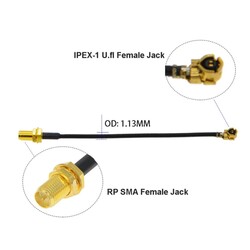 U.FL IPX IPEX to RP-SMA Dişi RF Anten Kablosu - Thumbnail